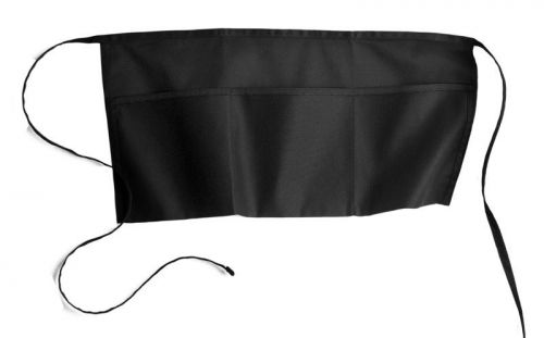 duraServe Waist Apron 3 Pocket Black Chef Line