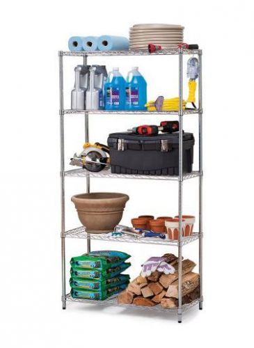 Work Choice 5 Tier Commercial Wire Shelving Rack Zinc Home Organization Easy NEW