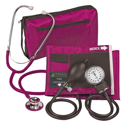 Veridian 02-12708 aneroid sphygmomanometer with dual-head stethoscope kit adu... for sale