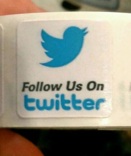 Follow Us on Twitter 3/4&#034; x 3/4&#034; labels stickers add to your customers paperwork