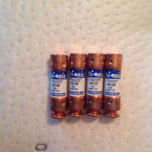 Qty 4 trio if TR15R dual element time delay fuses 250 volt ac