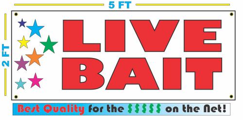 LIVE BAIT w Multi Colored Stars Banner Sign NEW Larger Size