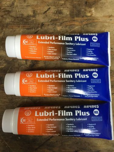 Lot Of 3 Haynes Lubri-Flim Plus Extended Performance Sanitary Lubricant 4oz 113G