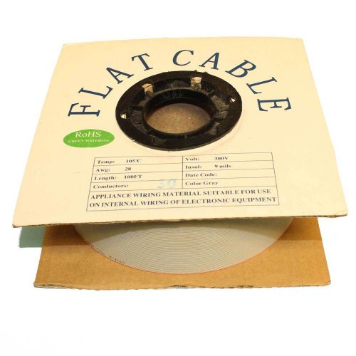 Flat Ribbon cable - 50 conductors - 100&#039; reel - ripable - Gray