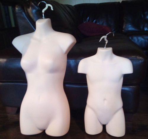 FEMALE &amp; CHILD (a set of 2) Mannequins Forms for Hanging Display -Flesh
