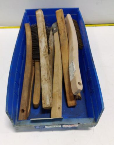 1 LOT OF 10 WOODEN HANDLED WIRE BRUSHES