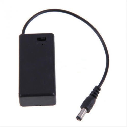 Top 9v pp3 battery holder box case wire lead on/off switch cover + dc 2.1mm plug for sale