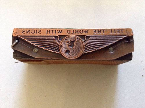 Vintage Letterpress Printers Block Metal And Wood -