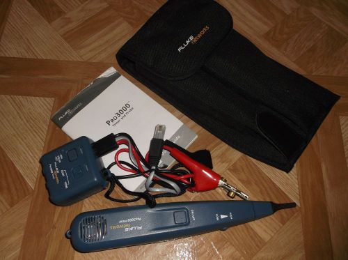 Fluke  Pro 3000 network Toner &amp; Probe w/ carrying case &amp; manual, used once