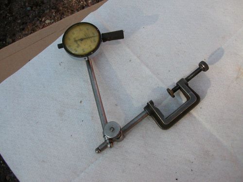 Vtg dial indicator  with adjustable holder  clamp  Geneva  Chicago dial co   USA