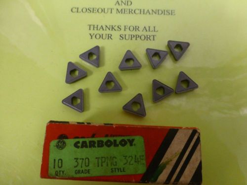 CARBIDE INSERTS TPMG-324E GRADE 370 FOR STEELS PACK OF 10 PCS NEW $35.00