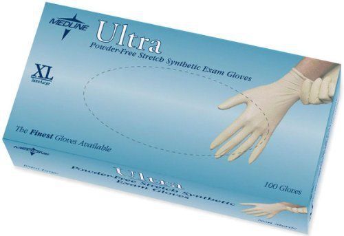 Medline Ultra Stretch Synthetic Exam Gloves, X-Large, 100 Count