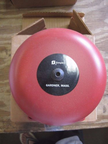 Simplex 2901-9332 6&#034; Gong Red Vibrating Bell Audible Fire Safety Device NEW JS