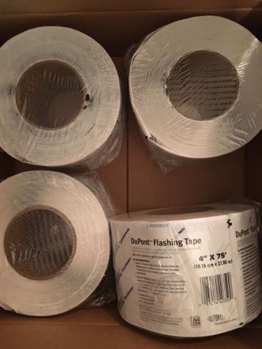 4 rolls (one case) dupont 4&#034;x 75&#039; dupont flashing tape free shipping! for sale