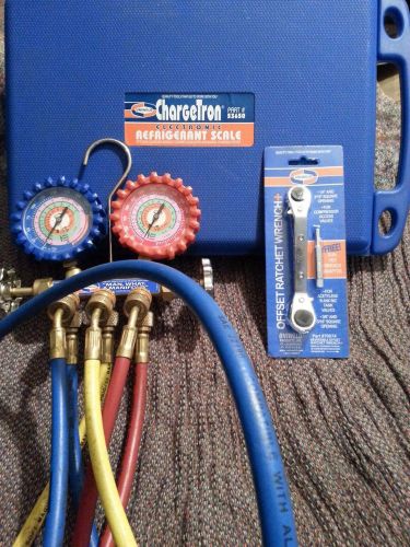 Hvac uniweld refrigerant  charging scale with freon gauges and thermometer for sale
