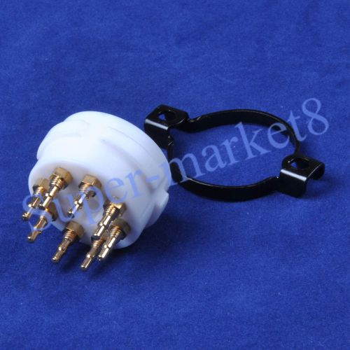 1pc Gold Teflon 8 Pin EL34 KT88 6SN7 6550 5AR4 5U4G 6L6 274B Tube/Valve Socket