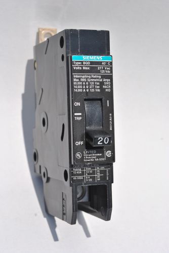 Excellent Used Siemens BQD120 1-Pole 20-Amp Circuit Breaker 277 V.A.C.