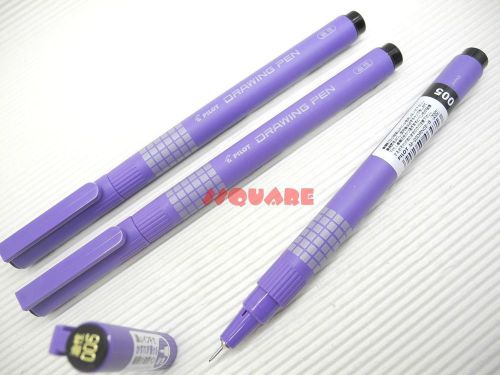 3 pens x pilot oil based marker 0.05mm drawing pen liner, black pigment ink for sale