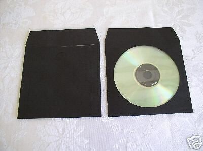 1000  BLACK CD PAPER SLEEVES w/ WINDOW &amp; FLAP -  PSP40