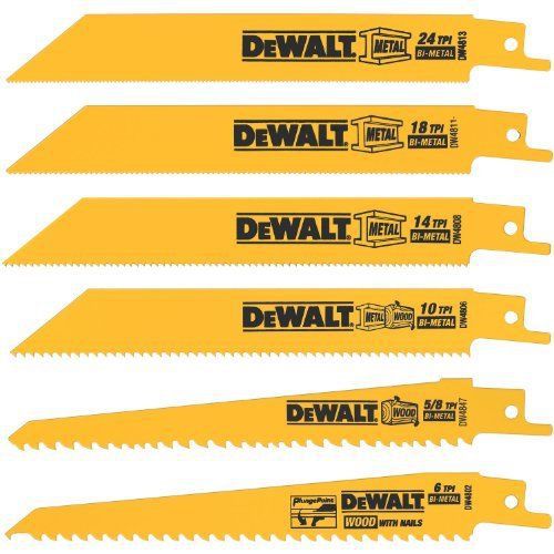 6 Piece Reciprocating Saw Blades Wood Metal Work Cutting Home Model Tools