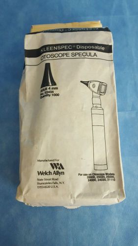 Welch Allyn Otoscope Kleenspec Medium Specula 4mm # 52434 New bag of 1000 Adult