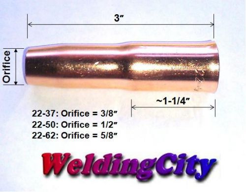 2 nozzles 22-62 (5/8&#034;) tweco #2-#4 &amp; lincoln 200-400amp mig welding guns for sale