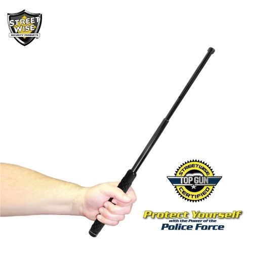 21 Inch Solid Steel Expandable Baton Heat Treated W/ Sheath Police Security Fire