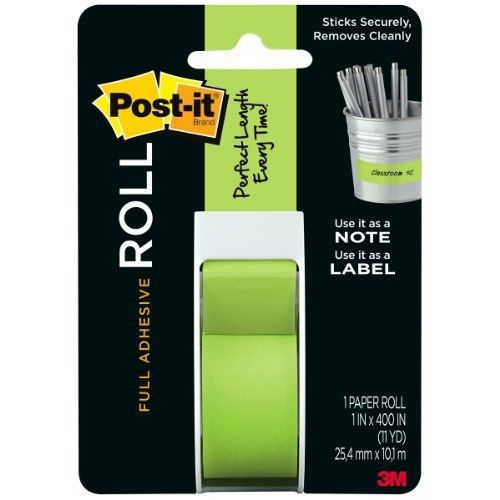 Unknown Post-it Full Adhesive Roll, 1 in x 400 in, Green, 1-Pack (2650-G)