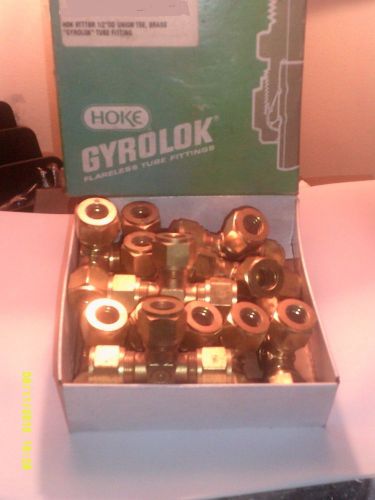 12 hoke 8tttbr gyrolok 1/2&#034; o.d. union tee tees brass flareless tube fitting for sale