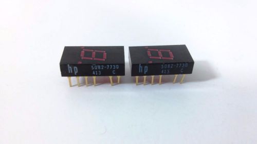 HP 2 Pcs 1 Digit LED 5082-7730 513-C 7 Segment Red 11 Gold Pins Numeric Display