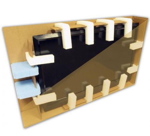 Ecobox 65-75&#034; moving shipping flat screen tv box foam block protecter kit sturdy for sale