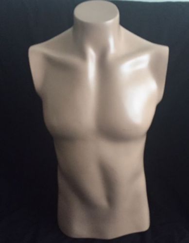 MALE HALF BODY PLASTIC MANNEQUIN FORM - USED