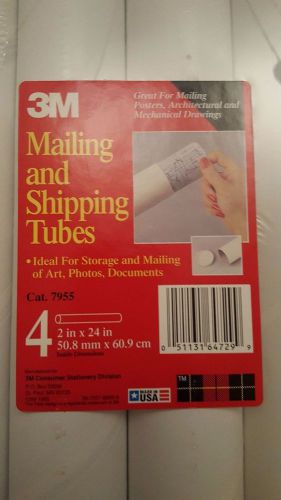 3m mailing tubes - white w/removable end caps - size 2&#034;x24&#034; - case/24 nib 7955 for sale