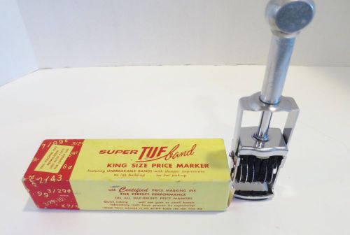 Super Tuf Band King Size Price Marker with Original Box Vtg