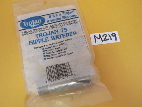 Trojan 75 nipple ss waterer,fit 1/2&#034; pipe. one piece made in usa for sale