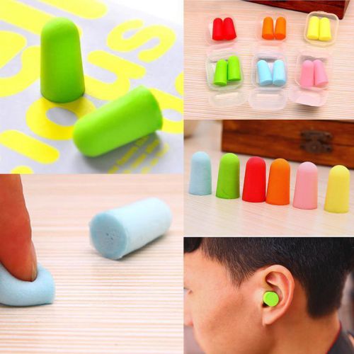 Cute 5Pairs Colour Memory Ear Plugs Sleep Plane Earplugs Noise Reducer Hot
