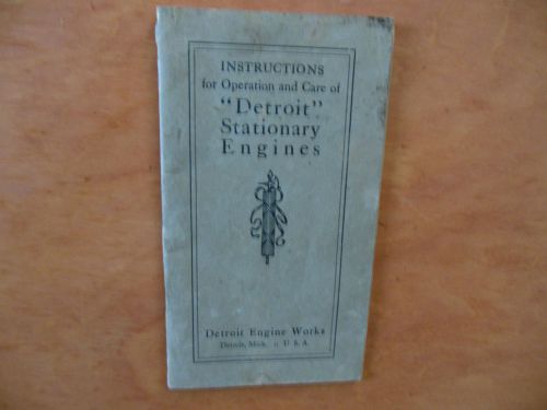 Instruction manual Detroit Stationary Engines (Hit &amp; Miss)