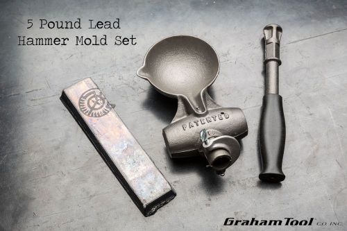 Lead hammer mold set, 5 pound, perfect for general non-marring hammer work, usa for sale