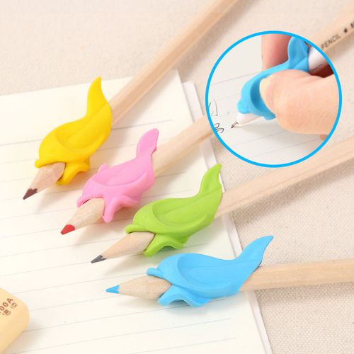 10Pc Pen Pencil Dolphin Grip Kids Handwriting Comfort Aid Right Left Handed Fish
