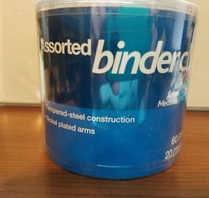 Assorted Binder Clips, 60 small/20 medium, office depot brand