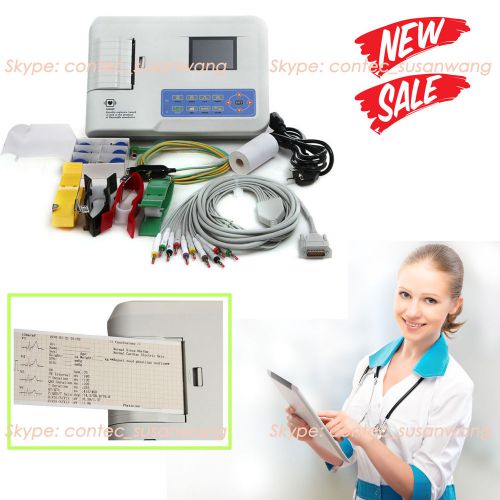 ECG300G Digital Three Channel ECG/EKG with Thermal Printer 12 Leads CE&amp;FDA