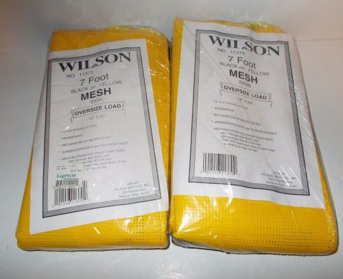 Set of 2 - 18&#034; x 84&#034; wilson mesh oversize load signs  w/ rope made in usa for sale