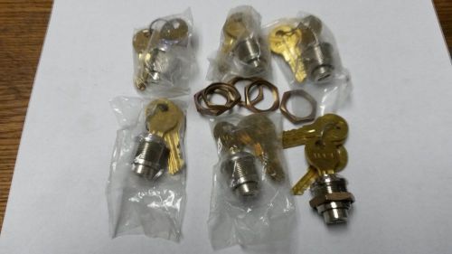6 chicago cam lock for vending gumball electrical four keys each for sale