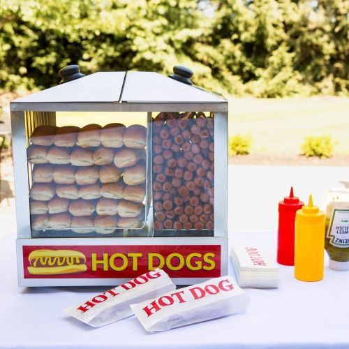 Hot dog steamer 200 hot dog &amp; 48 bun avantco hds200 120v, 1300w stainless steel for sale