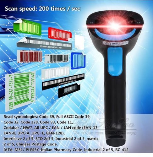Hand-Held Bluetooth Barcode Reader for Andriod IOS Iphone Support Mobile Screen