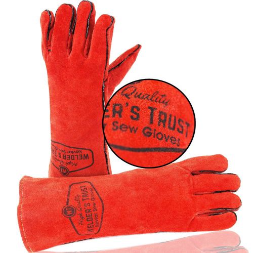 XL Heavy Duty Leather Welding Gloves With Kevlar - Professional TIG MIG And S...