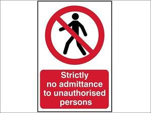 Scan - strictly no admittance to unauthorised persons - pvc 400 x 600mm for sale