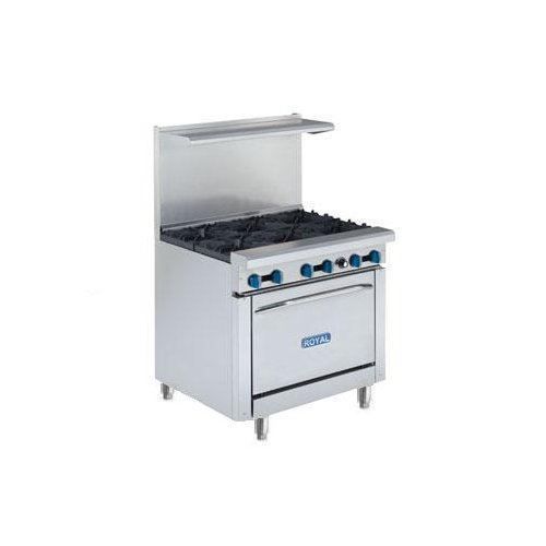 New royal range 36&#034;, 6 ope burner, w/convection oven rr-6-c for sale