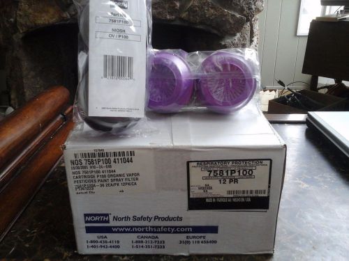 NORTH Safety 7581P100L Respirator Cartridge / Filter ORGANIC VAPOR / Case 12 set