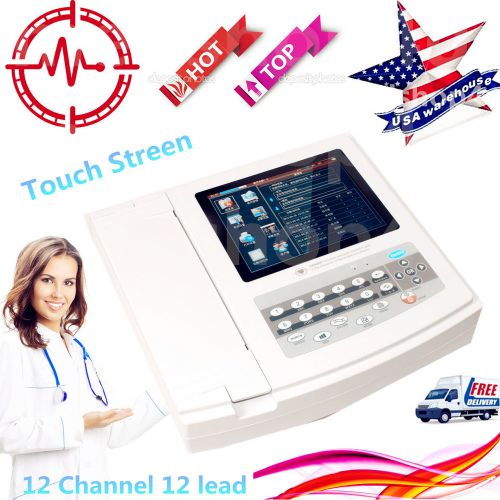 FDATouch Digital 12 Channel 12 lead ECG/EKG machine Electrocardiograph+software